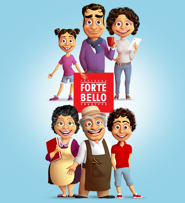 Создание серии персонажей FORTE BELLO        