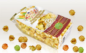 Дизайн групповой и индивидуальной упаковки попкорна G-corn